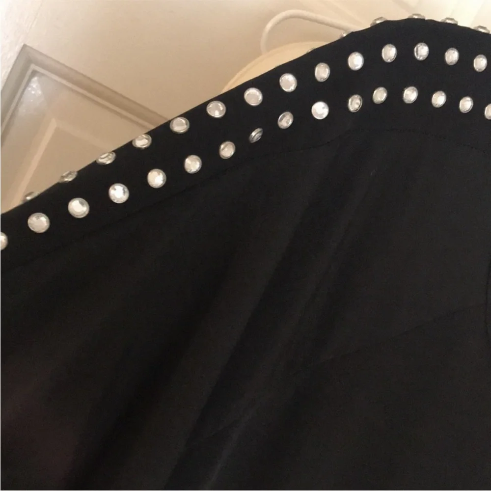 Micheal Kors size medium black long sleeve jumpsuit rhinestone embellished